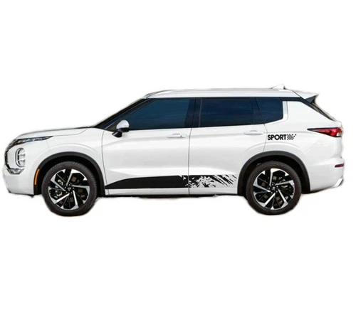 Graphic Racing Stripe Car Sticker For Mitsubishi Outlander Side Door Vinyl Decal - Picture 3 of 7