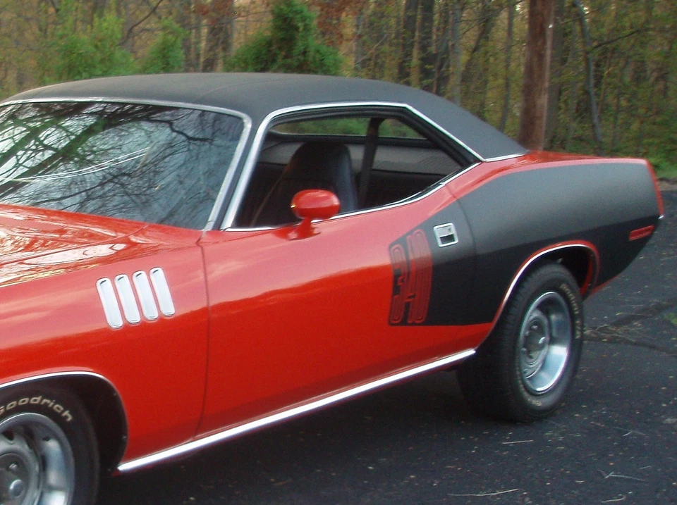 Kit de rayas laterales para cartelera Plymouth Cuda 340 1971 Mopar blanco Foto 2 de 3