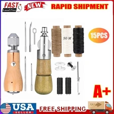 Leather Sewing Kit With Speedy Hand Stitcher Sewing Awl Waxed Thread Repair Tool
