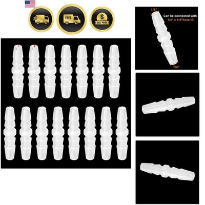1/4'' x 1/4'' Plastic Hose Barb Fitting 15 Pack, Equal Barbed Splicer Connector...