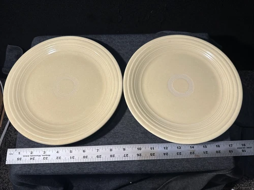 Fiesta Fiestaware Vintage Ivory Plates 9” Lot Of 2 Classic Timeless Set