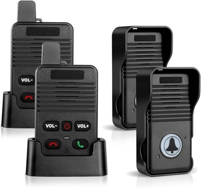 Wireless Doorbell, Hands Free Intercom Doorbells 1000ft Range, Full Duplex Two 