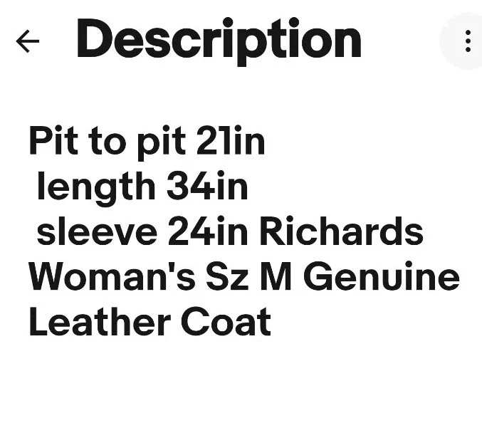 Abrigo Richards Mujer Talla M Cuero Genuino SH2 Foto 2 de 4