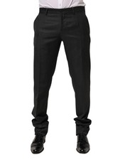 Dolce & Gabbana Black Wool Formal Dress Men Trouser Men's Pants Authentic