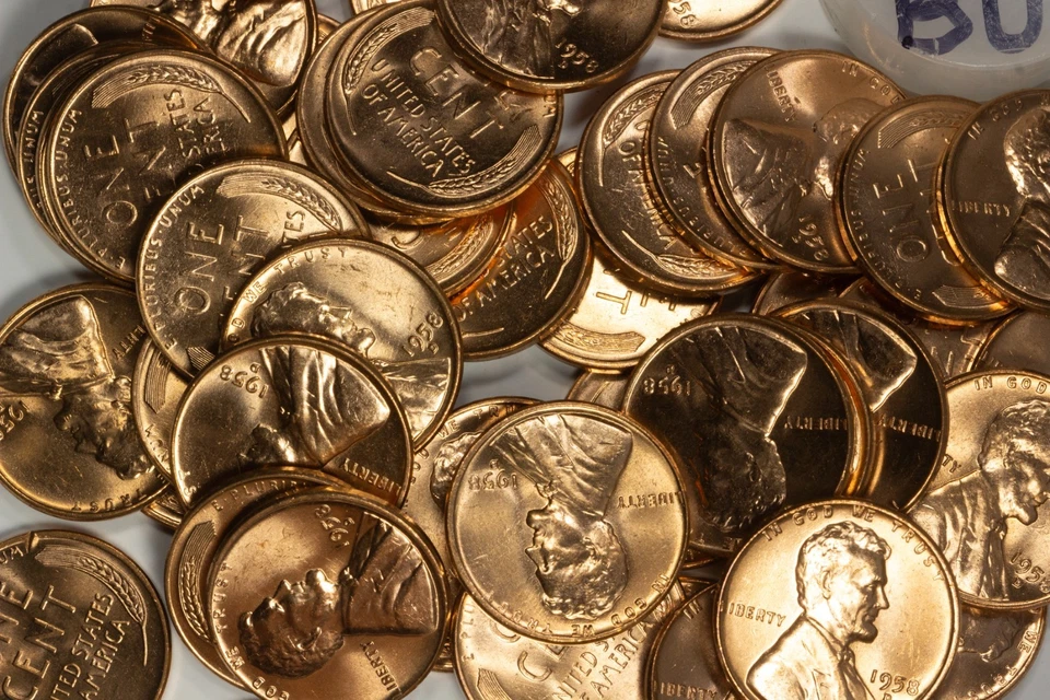 ✅  1958-D Lincoln Wheat Cent Penny Roll GEM BLAST WHITE GORGEOUS"  -  WOW !! - Image 4 of 4