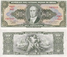 Brazil 1 Centavo on 10 Cruzeiros ND 1967 P 183 b UNC