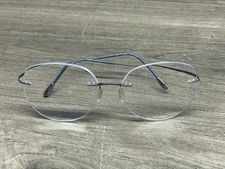 Silhouette Eyeglasses 5515 70 4640 Gunmetal Blue Rimless 17-140