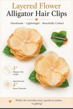 Set Of 2 Layered Flower Hair Clips, Elegant, Beautiful, Sunset Inspired
