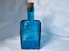 Vintage Blue E. C. Booz's Old Cabin Whiskey Bottle from Philadelphia - UV Glow