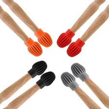 2pcs Silicone Drum Stick Sleeve Caps Drumstick Practice Tips Mute Damper