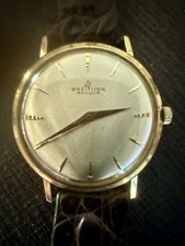 Breitling Golduhr  "Genève"-Uhr - 750er Gelb-Gold / Leder
