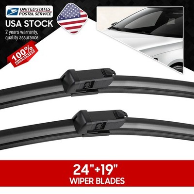 Waterproof Top Lock 24''+19'' Premium Bracketless Windshield Wiper Blades /pair