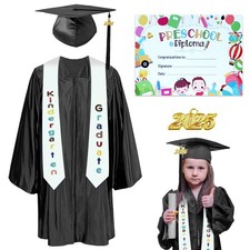 Kindergarten Graduation Cap Gown with 2025 Tassel Graduation Stole Certificat...