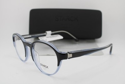 NEW STARCK EYES SH 3067 0004 BLACK CLEAR BLUE FADE AUTHENTIC EYEGLASSES 50-20