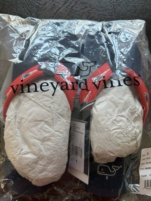 Mens Vineyard Vines New England Patriots Flip flops, size 10 NWT NWT! Vineyard Vines NE Patriots Logo Flip Flops. Black , Red  main image 4