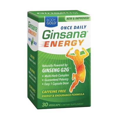 Caffeine-Free Energy and Endurance Capsules- 30 Ct- by Ginsana Energy