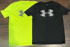 Boys Under Armour Heatgear Sports Athletic Short Sleeve Shirt Lot XL