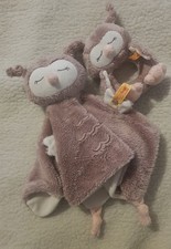 Steiff Set Schnuffeltuch Rassel Eule Ollie Baby Top Greifling Uhu Schmusetuch