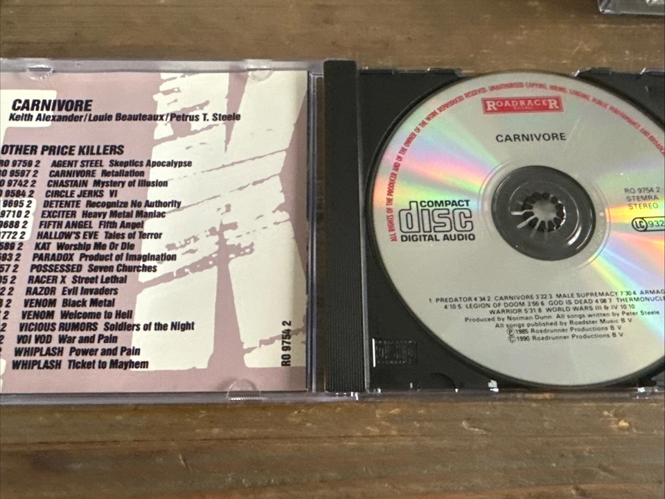 CARNIVORE-SAME S/T- ORIGINAL PRICE KILLERS PRESS 1990 TYPE O NEGATIVE - Bild 3 von 4