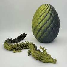 3D Printed Articulated Dragon Egg Crystal Dragon with Dragon Egg Fun Decor