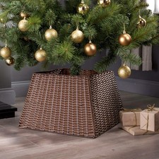 Christmas Tree Collar Skirt Rattan WickerXmas Basket Ring Base Stand Cover