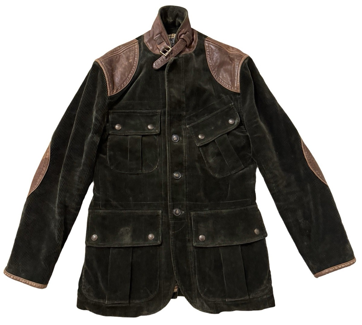 Vintage Polo Ralph Lauren Corduroy Leather Safari Jacket Surgeon