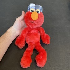 Vintage 1988 Applause Elmo Plush Train Conductor Hat Railroad Sesame Street 13"