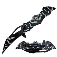 KN 2008-BK 4.5" Assist-Open Knife - Black Bat Handle