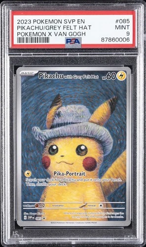 2023 POKEMON SVP EN-SV BLACK STAR PROMO #085 PIKACHU WITH GREY FELT HAT PSA 9