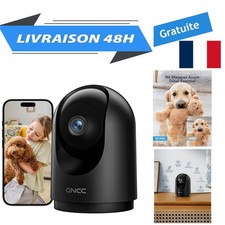 GNCC Caméra Surveillance WiFi Intérieure 2K 3MP Bébé Animaux Vision Nocturne