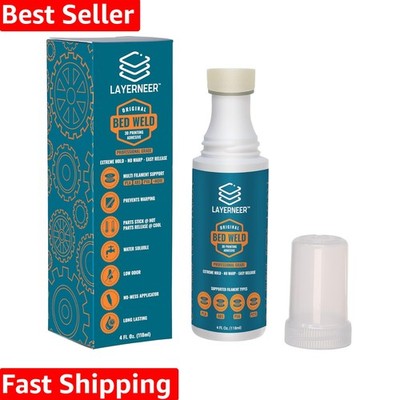 3D Printer Adhesive Glue Bed Weld , Strong Grip Reduces Warping for ABS, ASA,...
