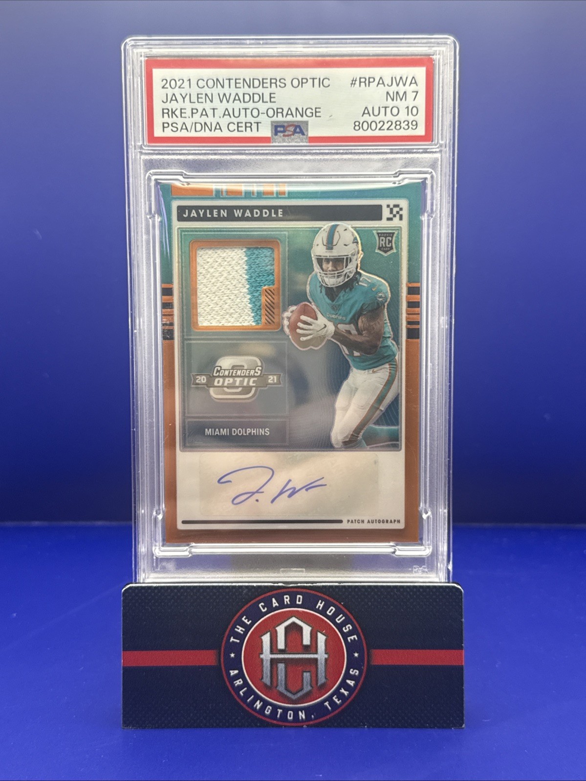 Jaylen Waddle Panini Contenders Optic Rookie Patch Autographs #RPAJWA Orange