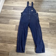 Carhartt Bib Overalls Mens 40x32 Blue Denim Carpenter Workwear Construction