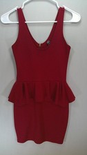 Poof Couture Red Peplum Bodycon Dress Size Small