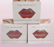WEWELL COLLAGEN + ROSE WATER LIP MASKS HYDRATES & RENEWS BOXED LOT OF 3