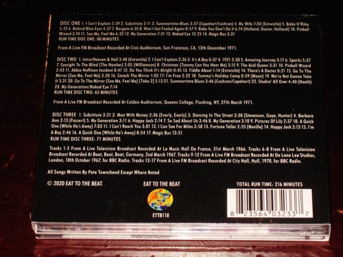 The Who: Transmission Impossible Classic Radio Broadcast Recordings 3 CD Set NEW - Picture 2 of 2