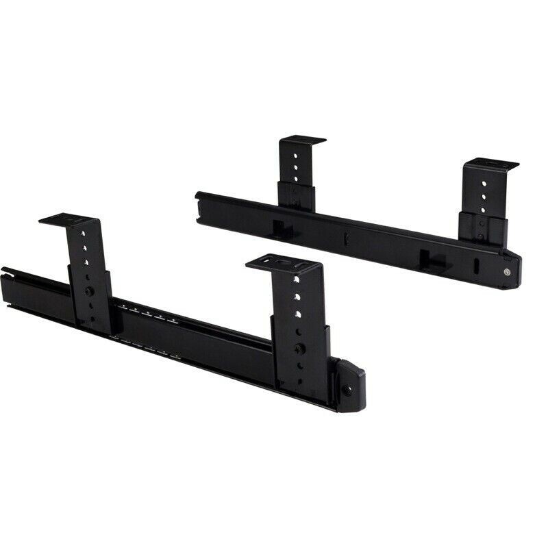 A Pair Of Heavy Duty Black Steel 14" Variable Height Ball Be