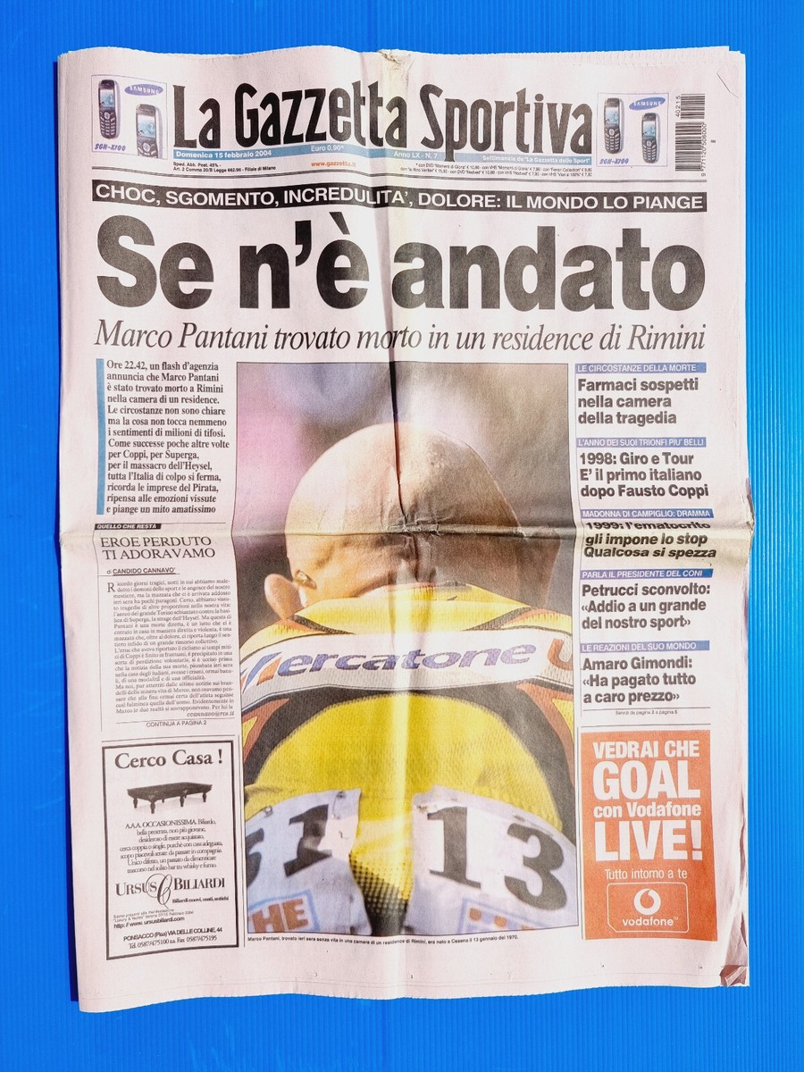 Gazzetta Dello Sport Originale Du 31 Mai 1998 : Pantani Vainqueur à Piancavallo