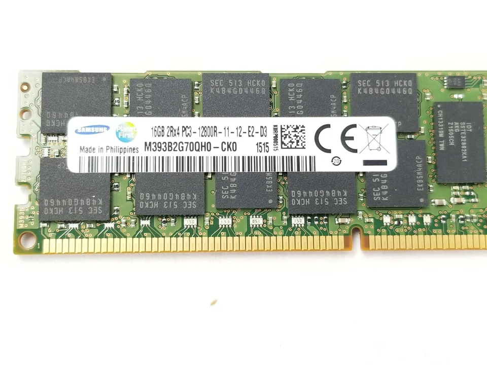 Samsung M393B2G70QH0-CK0 16GB 2Rx4 PC3-12800R ECC Registered Server Memory  - Image 3 of 4