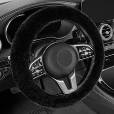 Fuzzy Winter Steering Wheel Covers For Women Warm Cute Fluffy Car Wheel Cover Fo
