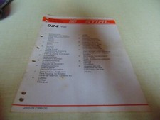 Tronçonneuse STIHL 034 Liste des Pièces de Rechange  1999