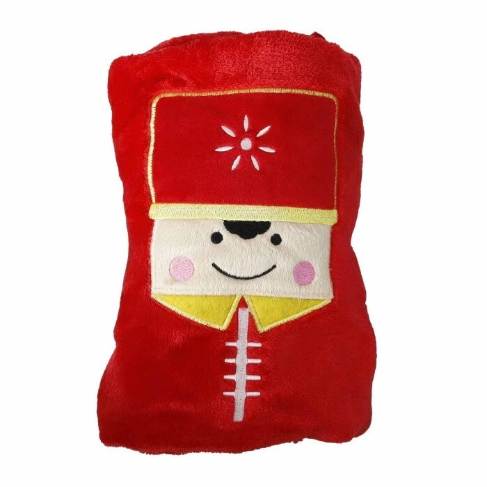 Plaid Coperta Soldatino Schiaccianoci BRANDANI Natale Rosso Nero Bimbo 85x60 cm, fotografia 8 di 9