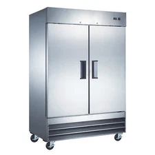 Omcan USA 50025 54" Two Section Reach-In Freezer w/ 2 Solid Doors, Bottom Mou...