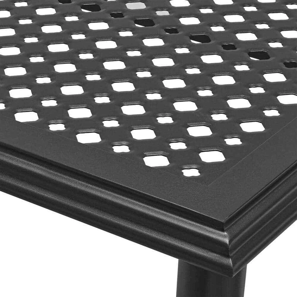 Conjunto de jantar pátio externo 7 peças aço marrom escuro com almofadas bege cadeiras mesa - Imagem 4 de 4