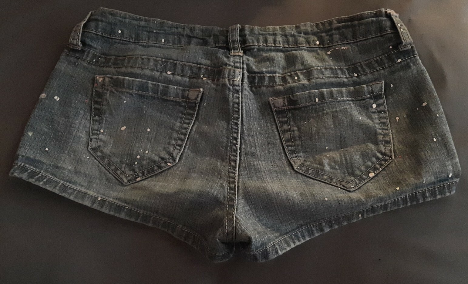 City Streets Paint splatter splashed denim shorts wom… Gem