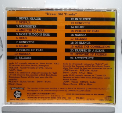 HERESY Never Slit Thanks JAPAN CD TFCK-88519 1990 s13073 | eBay
