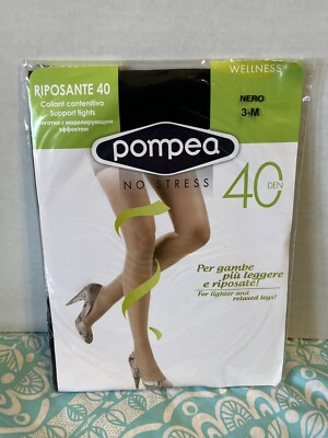 Pompea No Stress support tights size 3-M 40 Denier Nero black medium