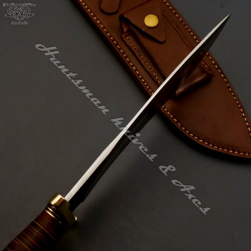 Custom Made Hand Forged Spring Steel Sasquatch Bowie REPLICA w/Leather Stacked - Picture 10 of 11