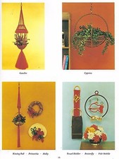 Macrame Hanging Basket  Plant Hanger Pattern Flair With Rings PD1161 Craft Book
