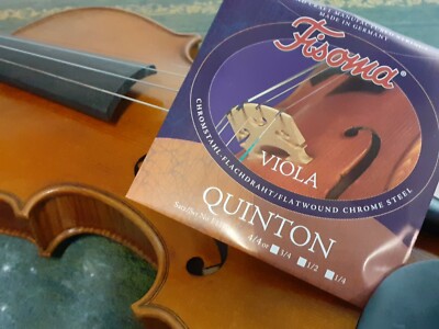 HNY! Fisoma Quinton flach gewickelte Chromstahl Viola Saiten 3/4 14''-15'' Lenzner